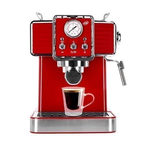 CAFETERA LARRYHOUSE LH1915 ESPRESSO VINTAGE ROJA